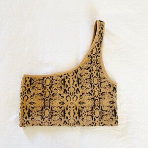 ANWND Snakeskin One Shoulder Crop Tank Top NWT • Women’s M/L